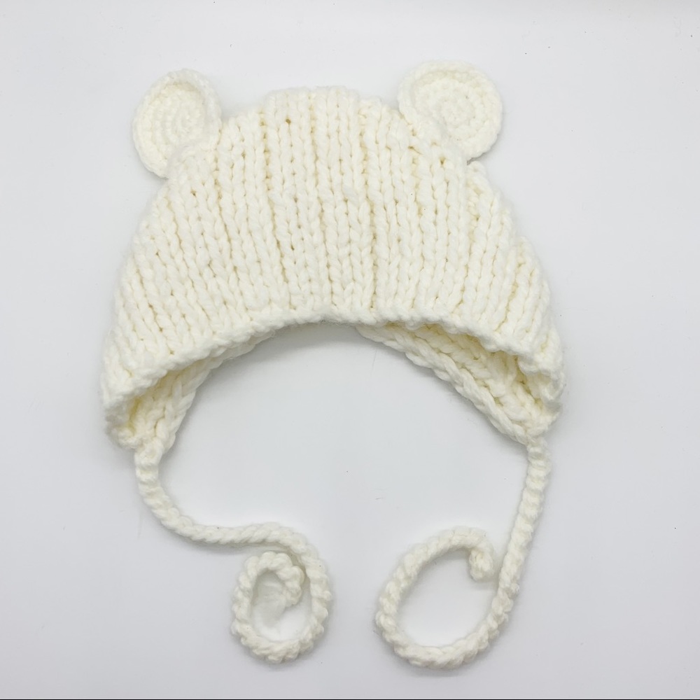 Majestic Filatures Deluxe Knit Trapper Hat in Ivory Girl’s OS